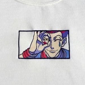 HISOKA Hunter x Hunter Embroidered Unisex T-Shirt - White